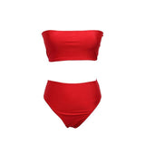 Bandeau High Waist Strapless Bikini Set