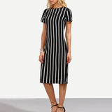 Striped Knee Length Dress